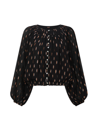 Talia Black Blouson Blouse