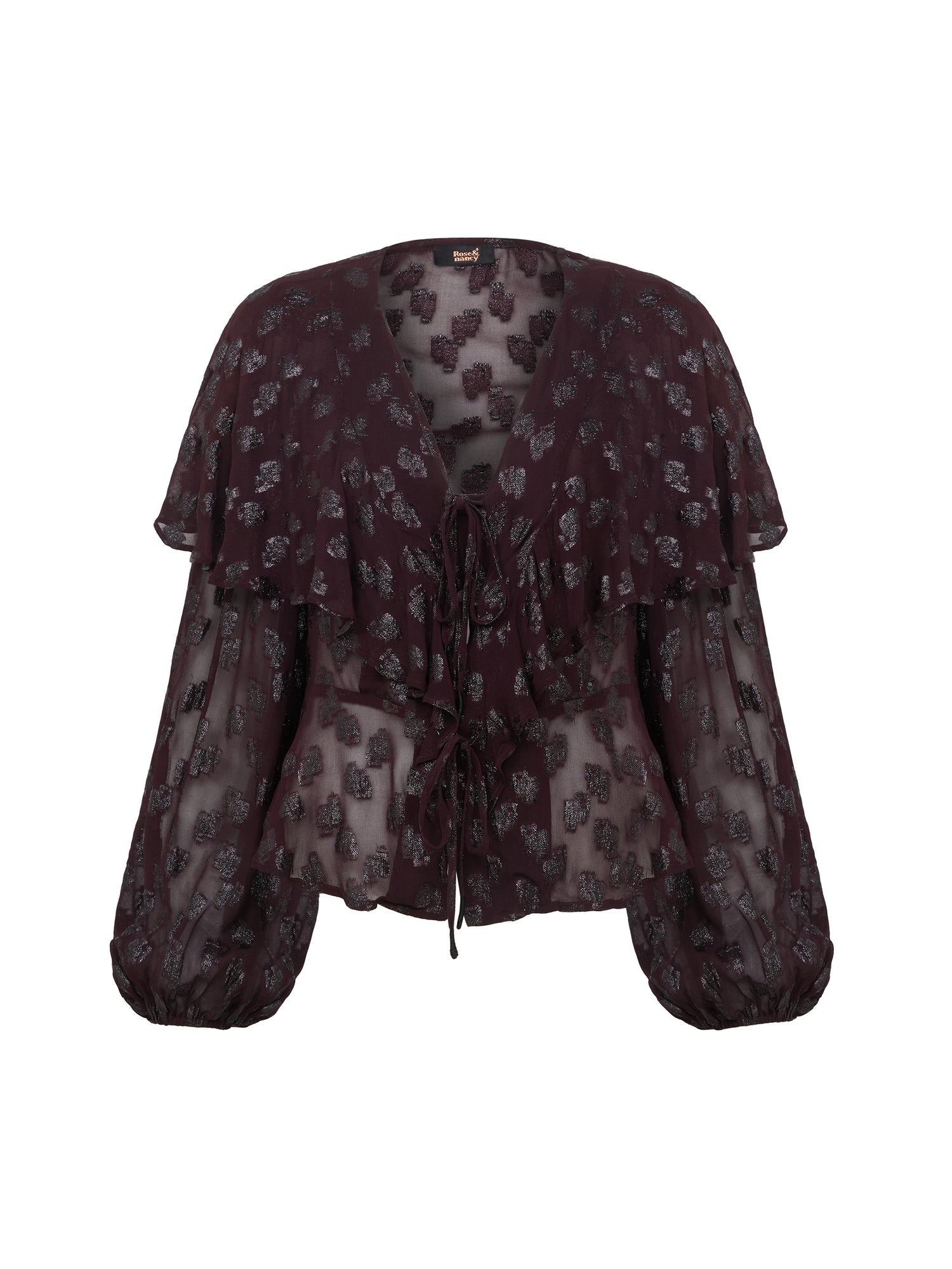Willow Burgundy Frill Blouse